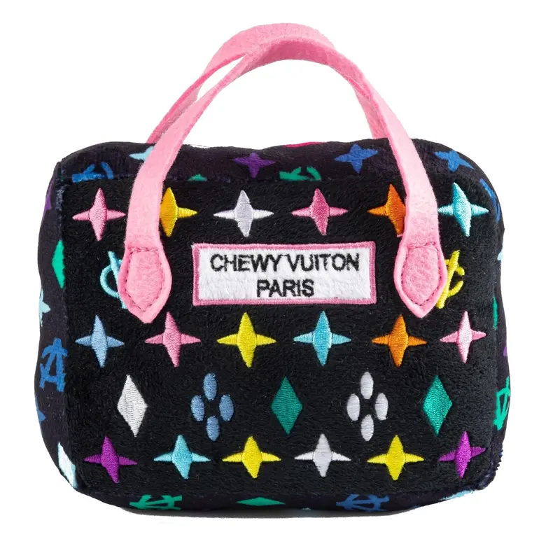 Haute Diggity Dog Chewy Vuiton Purse Plush Dog Toy - Black