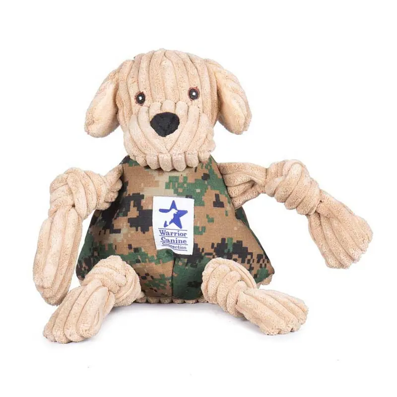 HuggleHounds HuggleCause Knotties Dog Toy - Warrior Canine Connection Yellow Lab