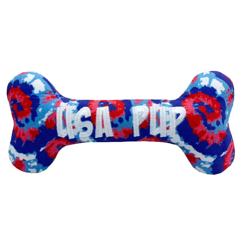 Huxley & Kent Power Plush Patriotic Dog Toy - USA Pup Bone