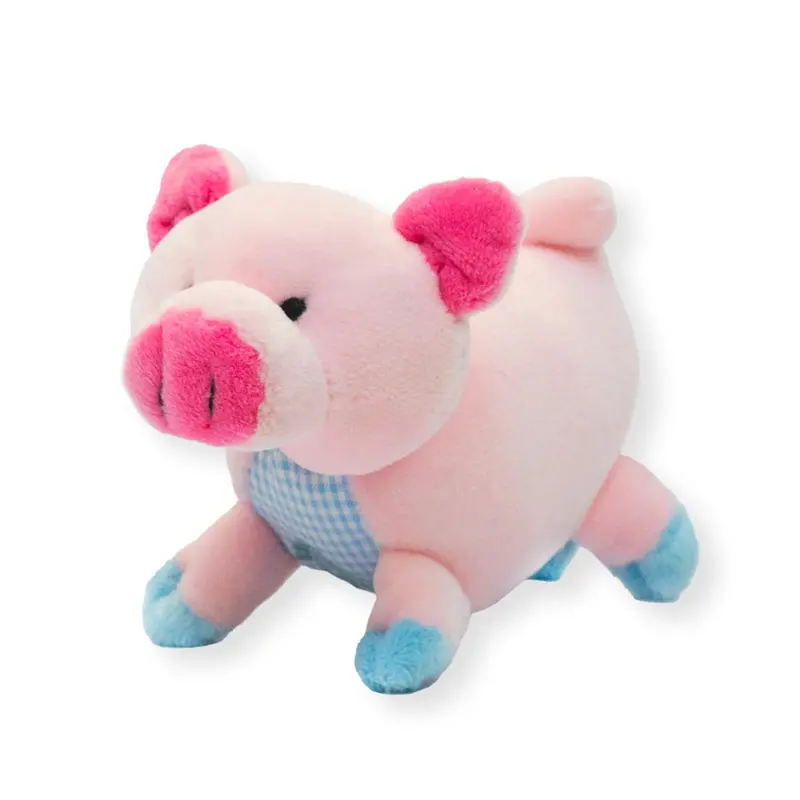 Oscar Newman Farm Friends Pipsqueak Dog Toy - Pig Blue