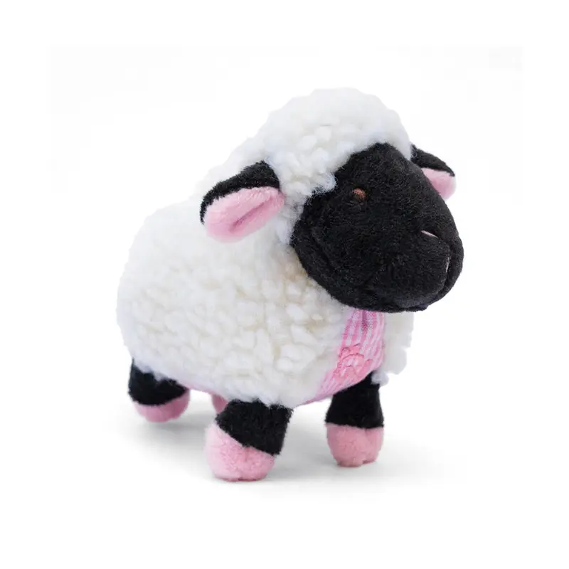 Oscar Newman Farm Friends Pipsqueak Dog Toy - Sheep Pink