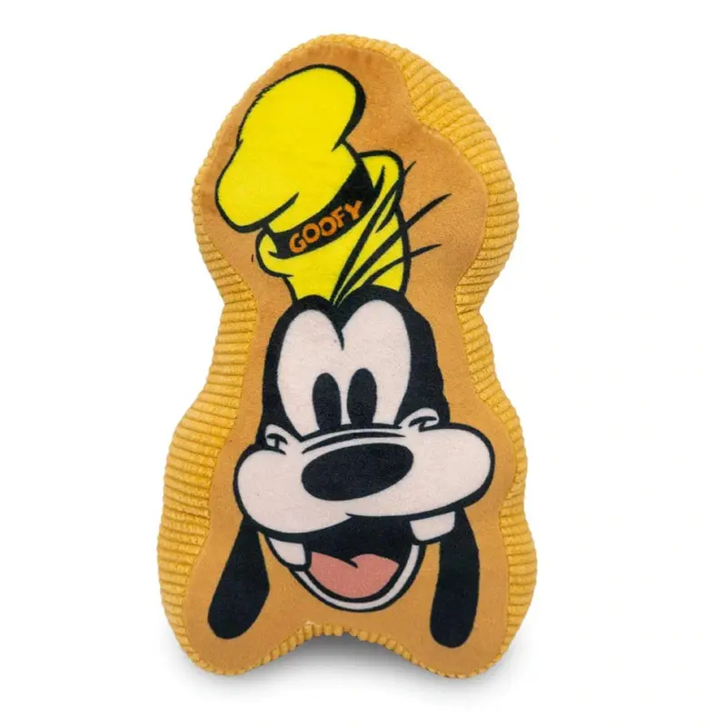 Buckle-Down Disney Squeaky Plush Dog Toy - Goofy Smiling Face