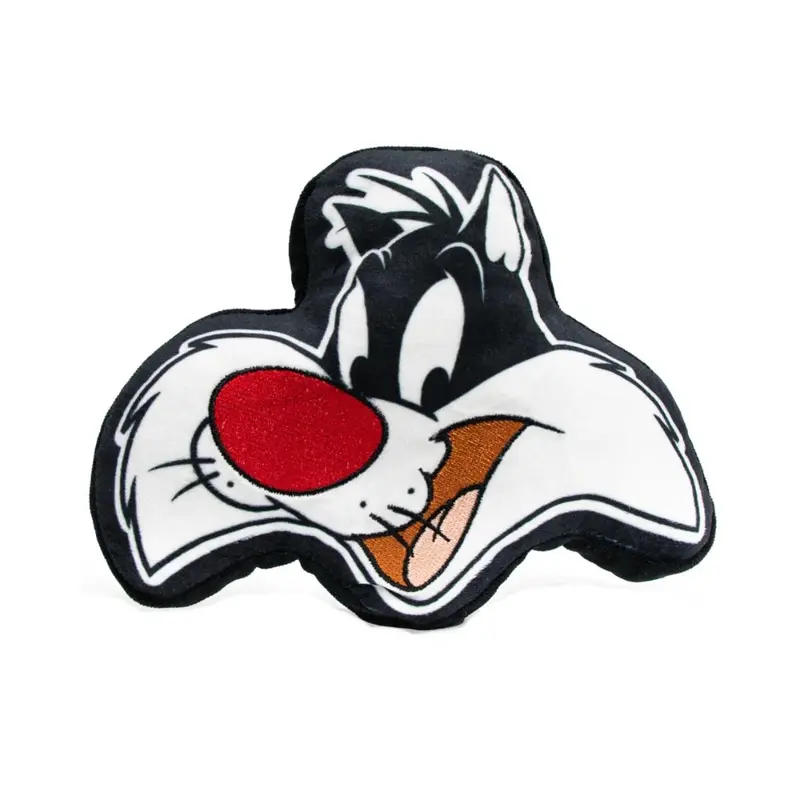 Buckle-Down Looney Tunes Squeaky Plush Dog Toy - Sylvester the Cat Smiling Face