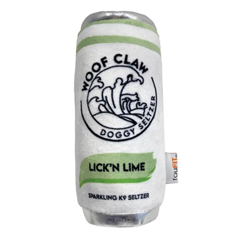 foufou Dog Woof Claw Seltzer Plush Dog Toy - Lick 'N Lime Green