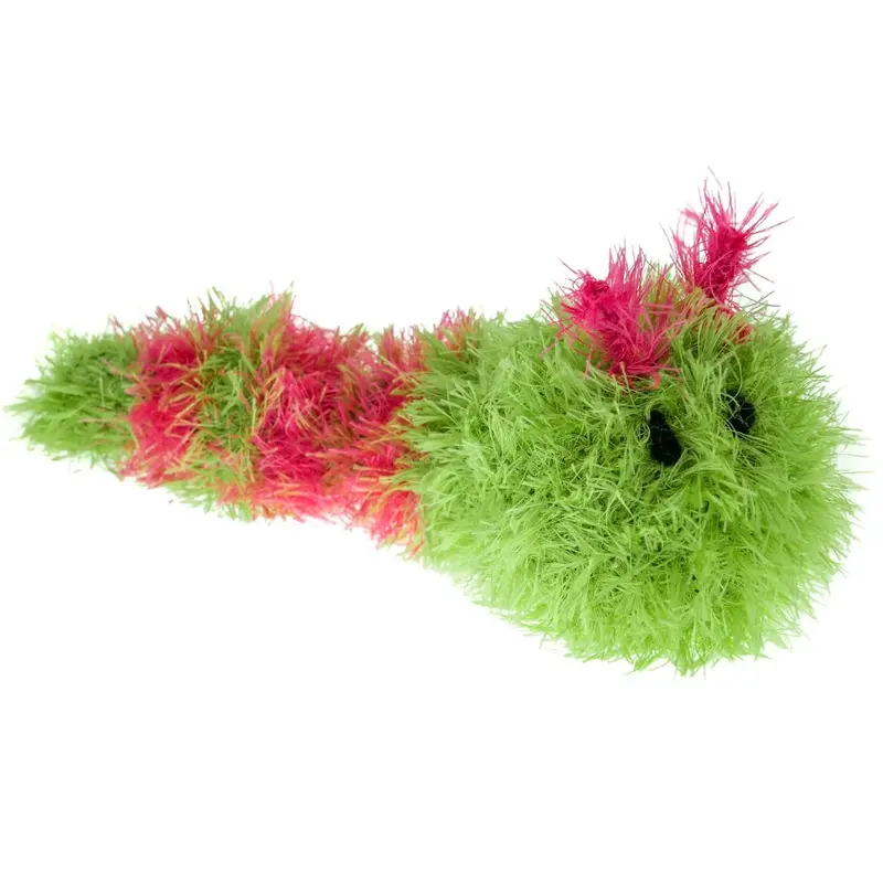 OoMaLoo Handmade Caterpillar Dog Toy - Green & Pink