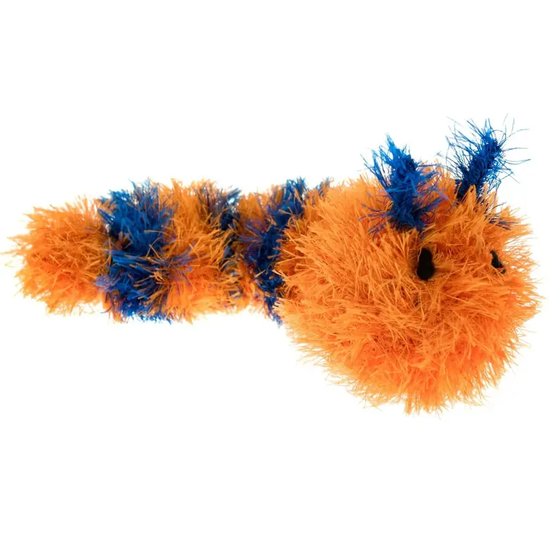 OoMaLoo Handmade Caterpillar Dog Toy - Orange & Blue