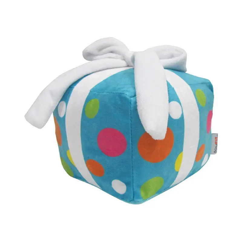 foufou Dog Birthday Present Plush Dog Toy - Blue