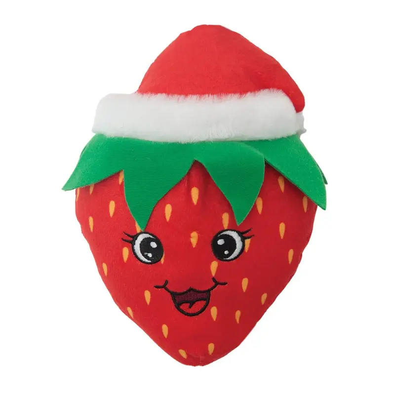 SnugArooz Holiday Fruit Plush Dog Toy - Berry Christmas