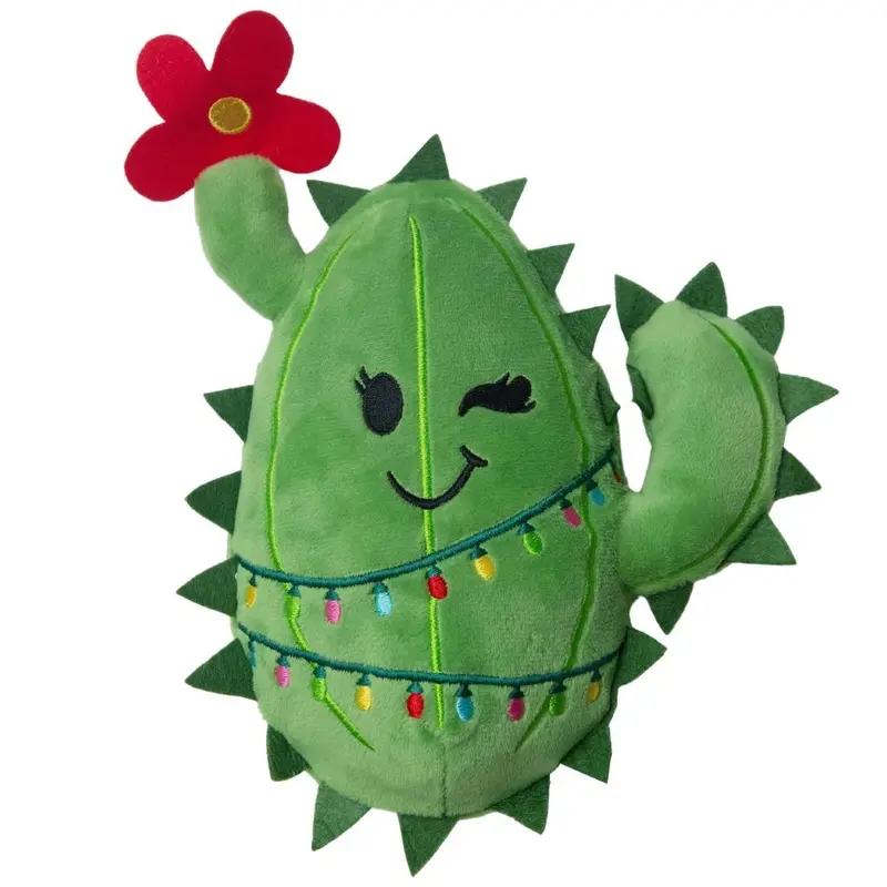 SnugArooz Holiday Plush Dog Toy - Merry Chloe the Cactus with Christmas Lights