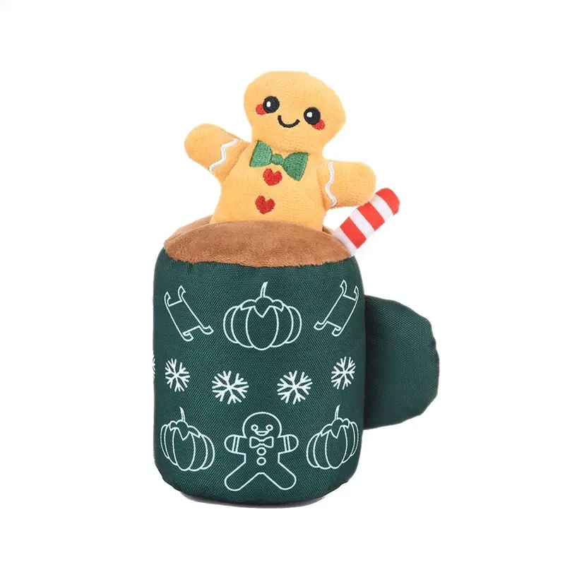 HugSmart Happy Woofmas Dog Toy - Gingerbread Latte