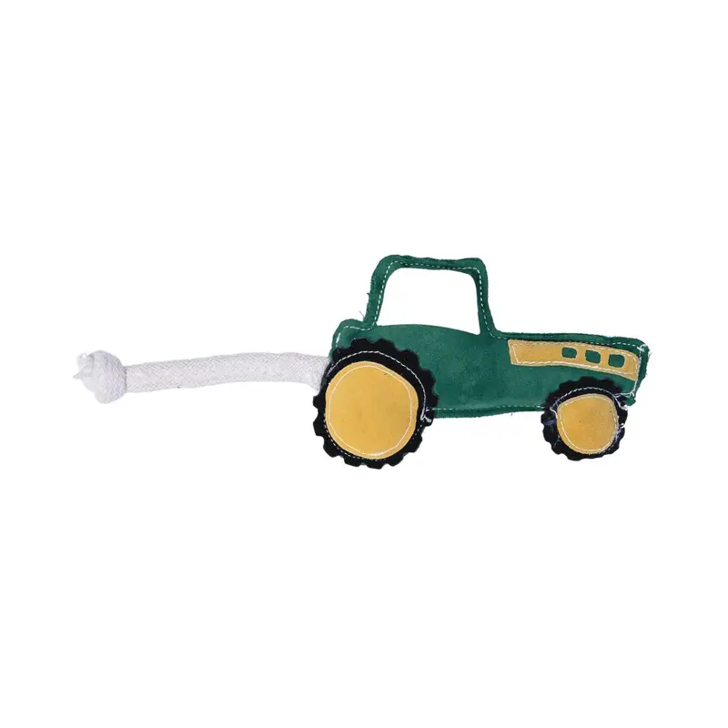 JoJo Modern Pets Vegan Leather Eco-Friendly Dog Toy - Green Tractor