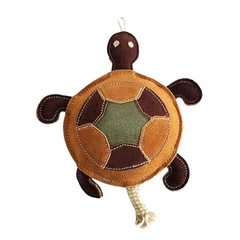 JoJo Modern Pets Vegan Leather Eco-Friendly Dog Toy - Patchwork Turtle