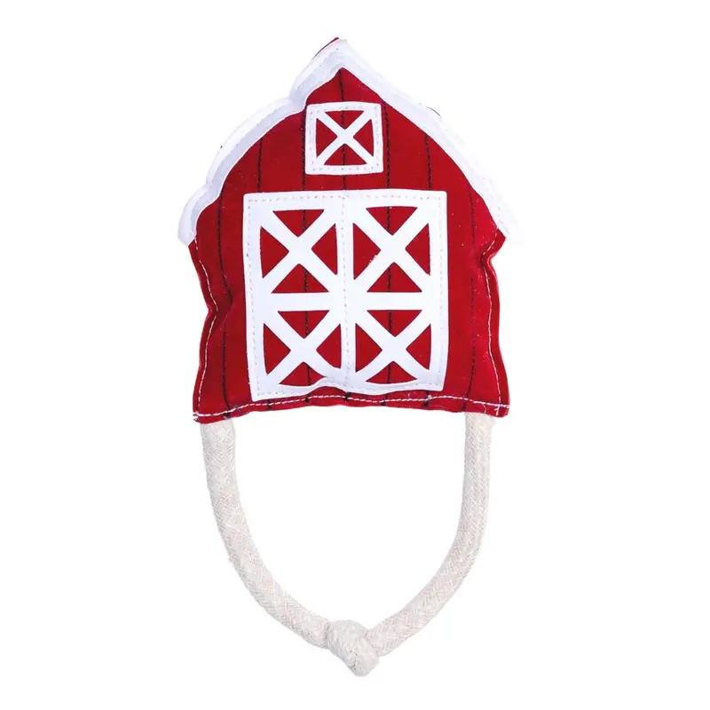 JoJo Modern Pets Vegan Leather Eco-Friendly Dog Toy - Red Barn