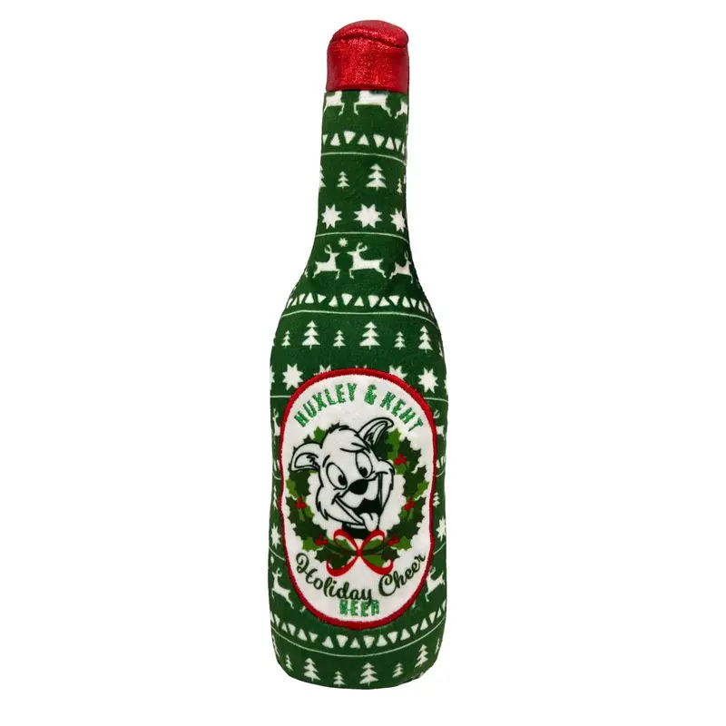 Huxley & Kent Holiday Power Plush Dog Toy - Holiday Cheer Beer