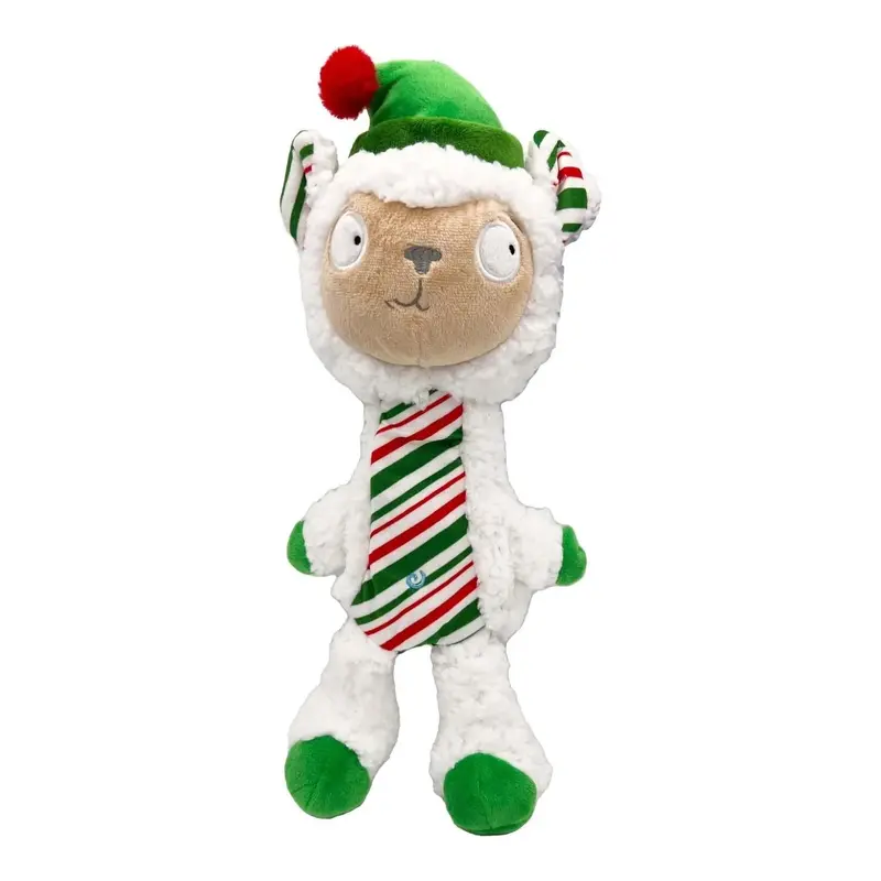Huxley & Kent Holiday Slappies Power Plush Dog Toy - Peppermint Llama