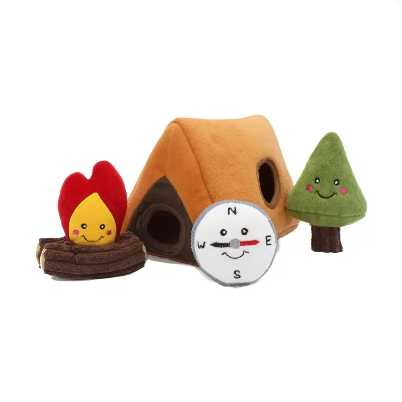 ZippyPaws Burrow Dog Toy - Camping Tent