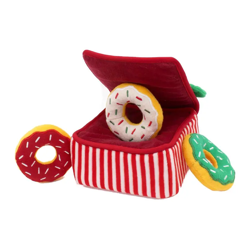 ZippyPaws Holiday Burrow Dog Toy - Donutz Box