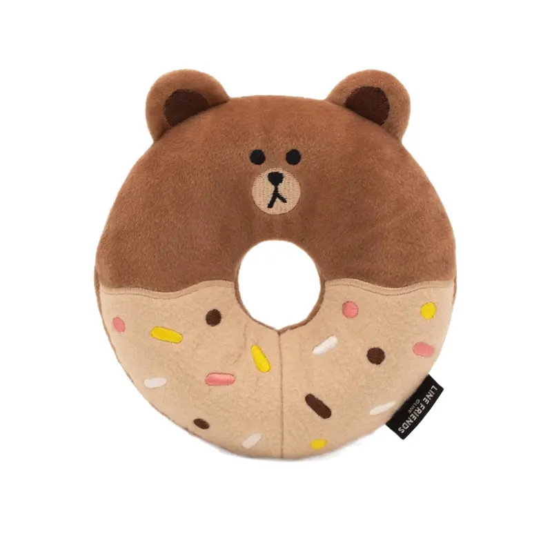 ZippyPaws Line Friends Donutz Buddies Dog Toy - Brown Bear