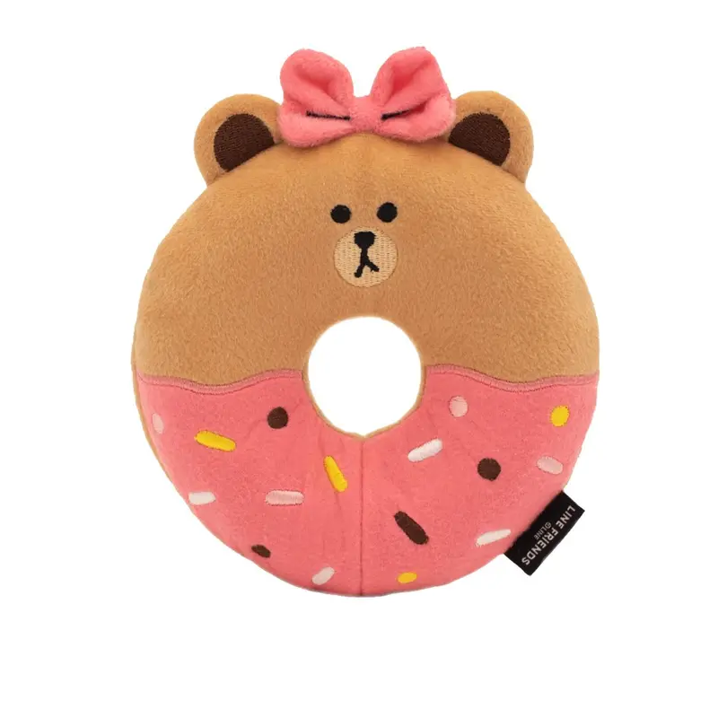 ZippyPaws Line Friends Donutz Buddies Dog Toy - Choco Pink Bear