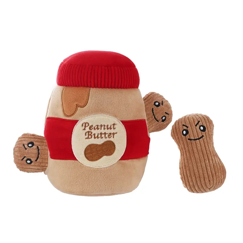 HugSmart Food Party Puzzle Hunter Dog Toy - Peanut Butter Jar