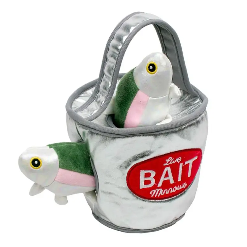 Tall Tails Bait Bucket Reward Puzzle Dog Toy with Squeaker Minnows