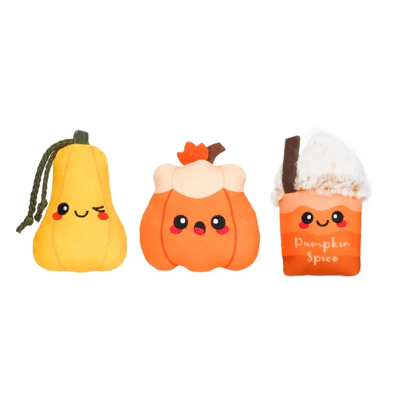 HugSmart Autumn Tailz Fuzzy Friendz Dog Toy - Pumpkin Play