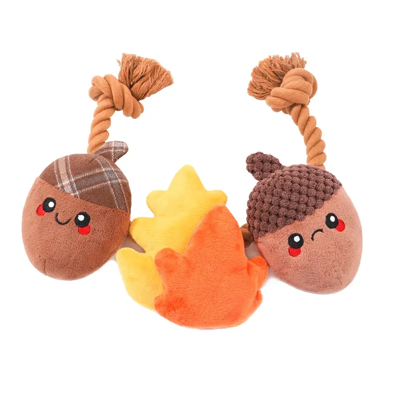HugSmart Autumn Tailz Ropefunz Dog Toy - Autumn Acorn