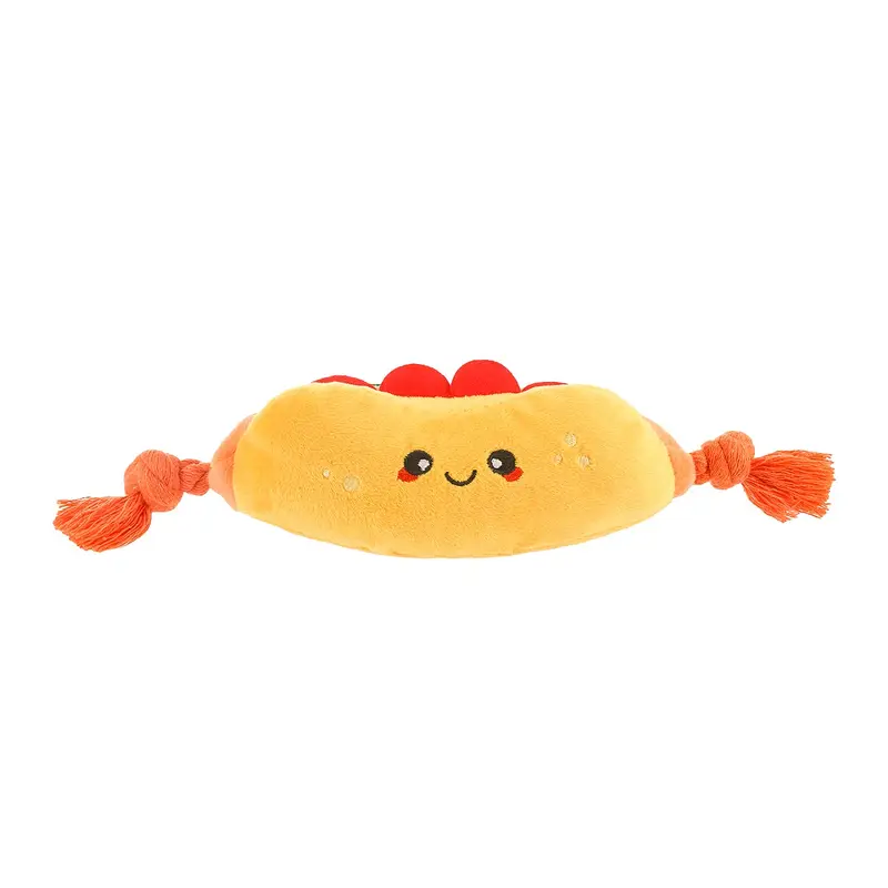HugSmart Food Party Ropefunz Dog Toy - Hot Dog