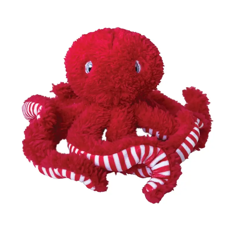 foufou Dog TenTICKLE OctoPLUSH Dog Toy - Red