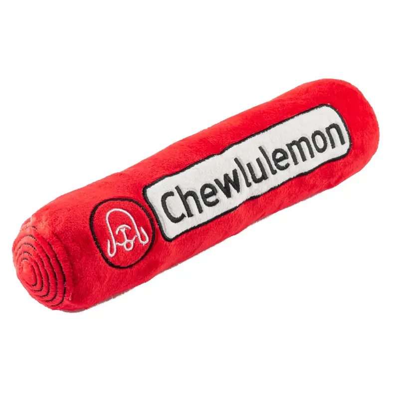 Haute Diggity Dog Chewlulemon Yoga Mat Roll Dog Toy - Red