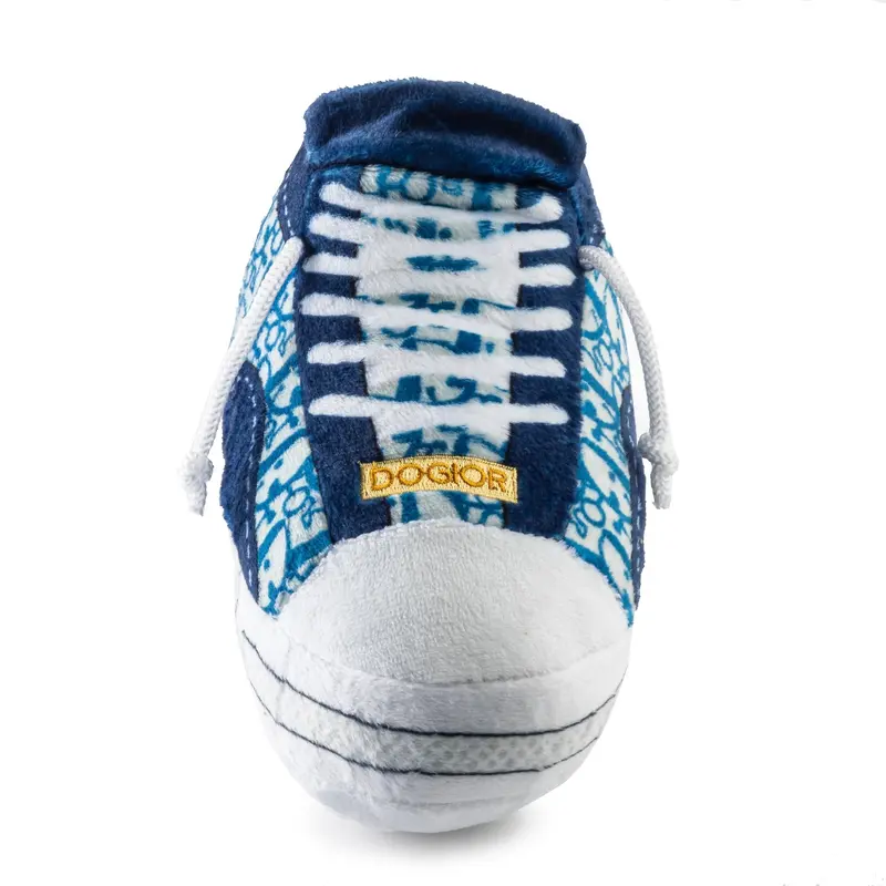Haute Diggity Dog Dogior High-Top Tennis Shoe Dog Toy - Blue