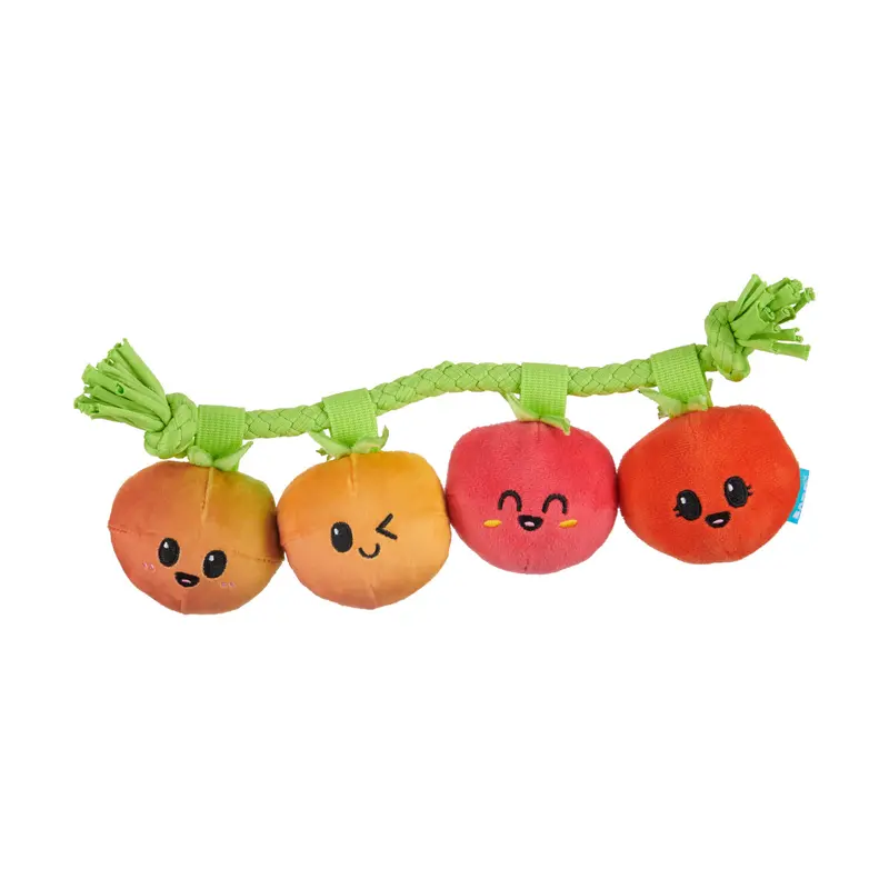 BARK Plush Rope Dog Toy - Heirloom Tomatoes