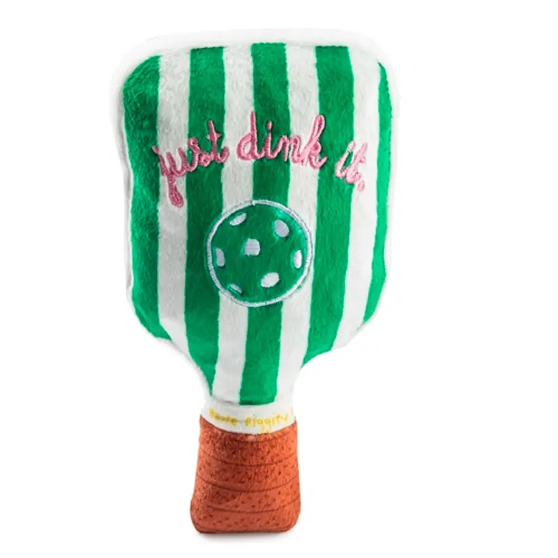 Haute Diggity Dog Pickleball Paddle Dog Toy - Green Stripe