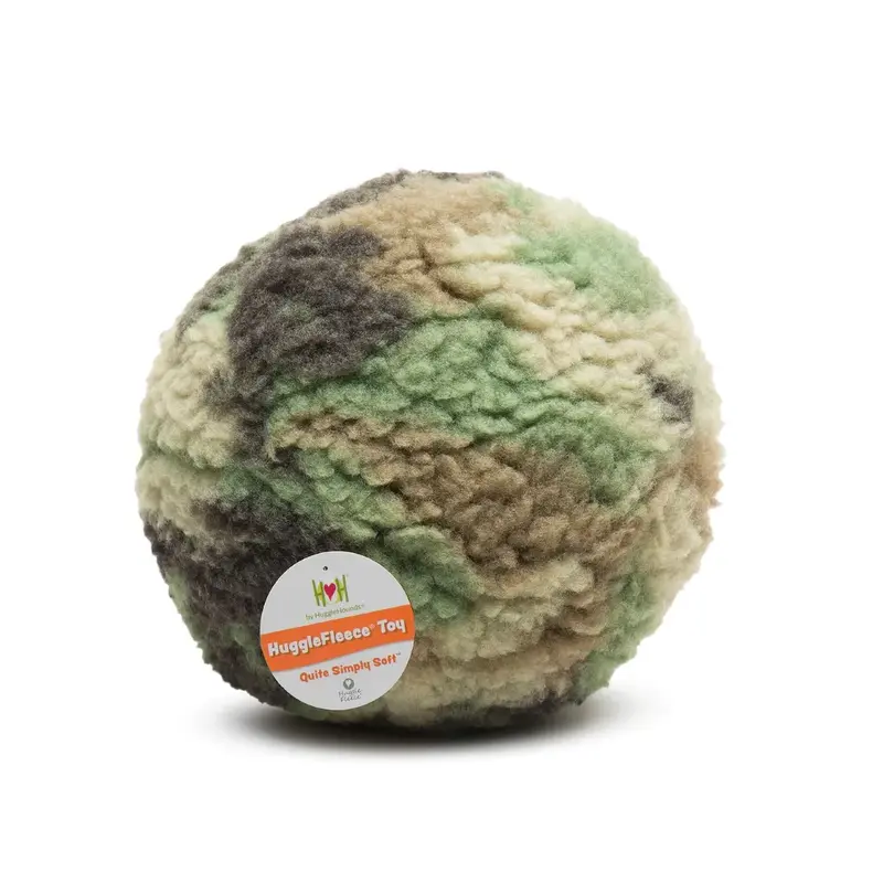 HuggleHounds HuggleCause HuggleFleece Ball Dog Toy - Warrior Canine Connection Camo 