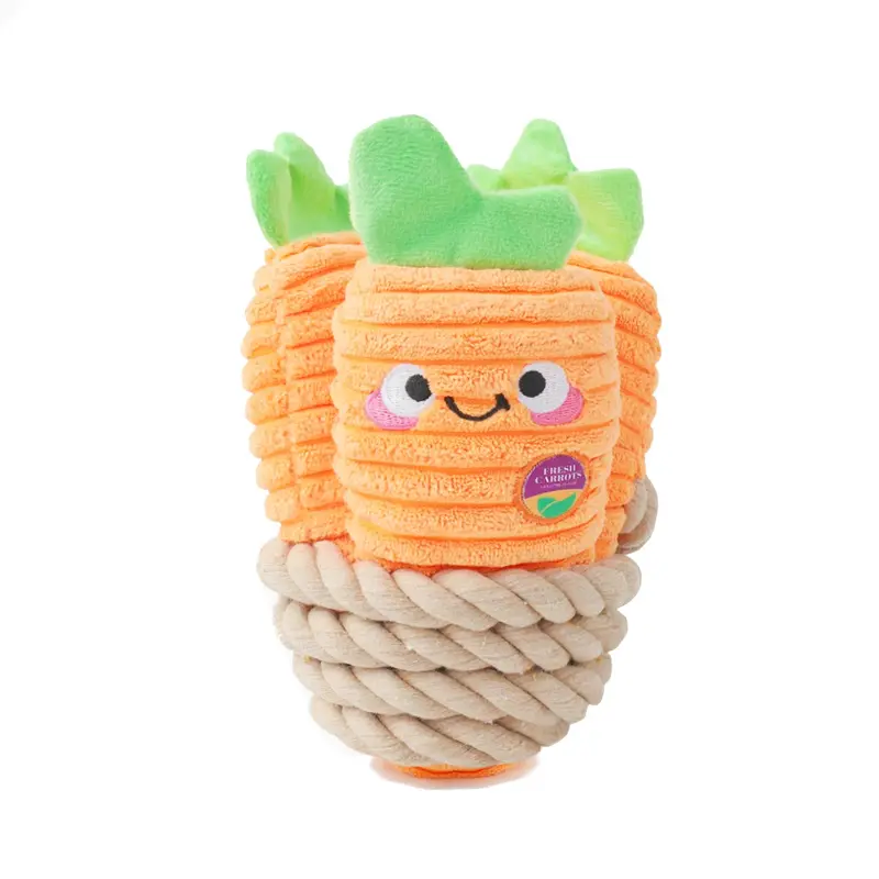 HugSmart Puppy Garden Fuzzy Friendz Dog Toy - Carrot Bunch