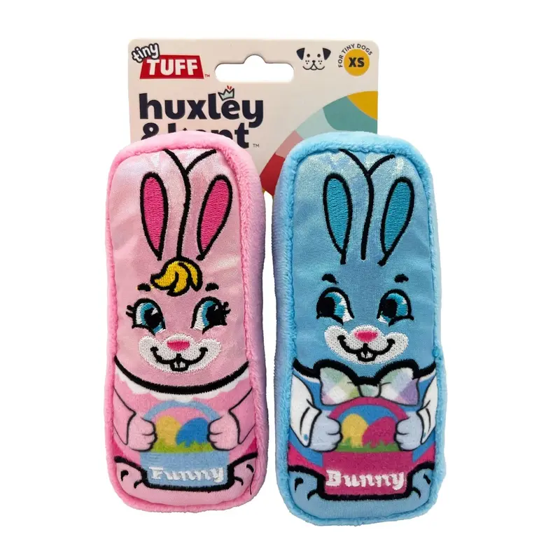 Huxley & Kent Easter Tiny Tuffs Bundle Dog Toy - Funny Bunnies