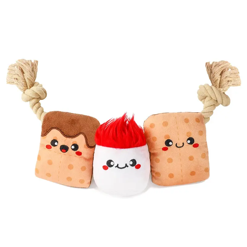 HugSmart Camping Pups Ropefunz Dog Toy - S'mores Tug