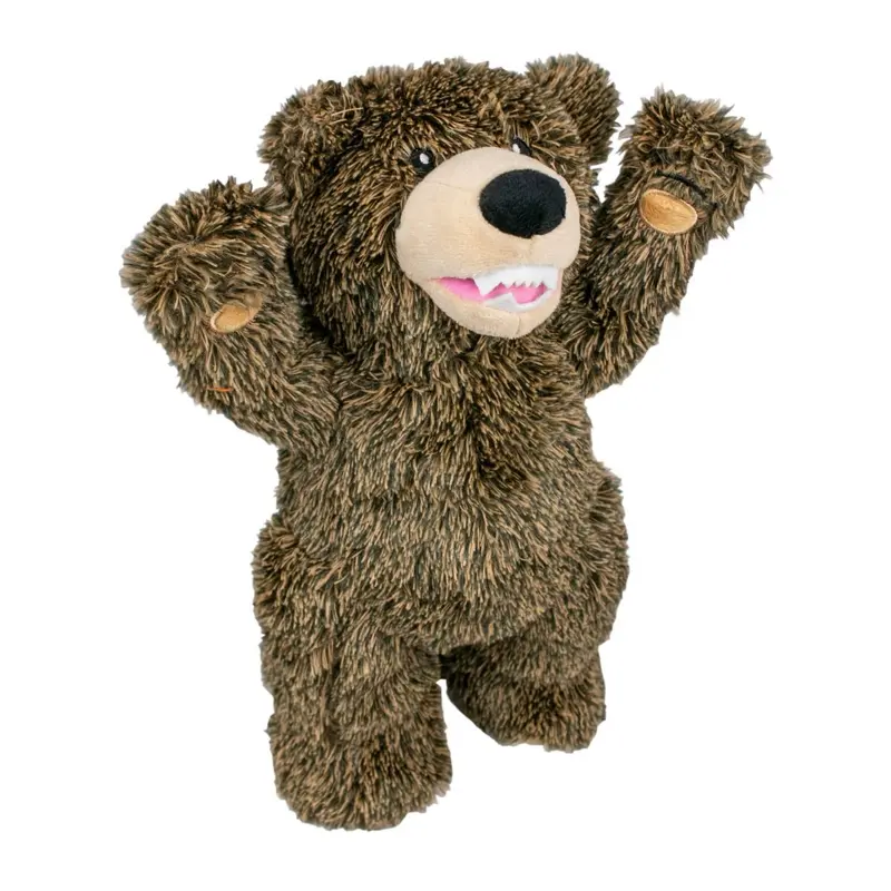 Tall Tails Plush Inner Rope Dog Toy - Grizzly Bear