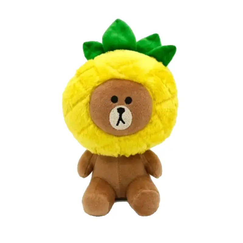 ZippyPaws Line Friends Brown Bear Dog Toy - Pineapple Party