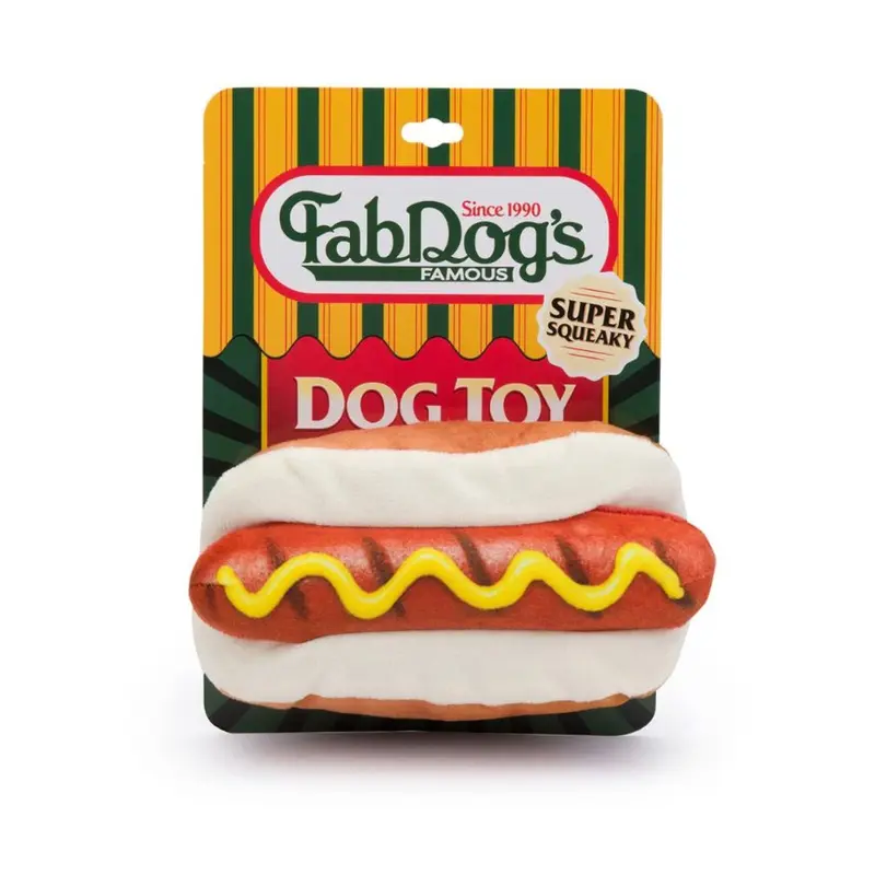 fabdog Foodies Plush Dog Toy - Fabdog's Hot Dog