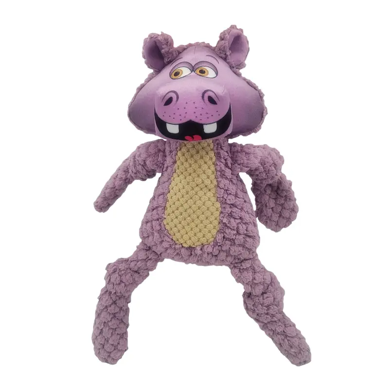 Happy Tails Woolies Plush Dog Toy - Hippo