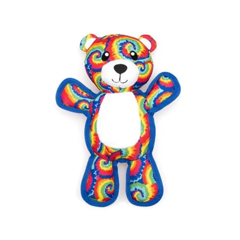 Worthy Dog Animal Bonded Mesh Dog Toy - Kaleidoscope Bear