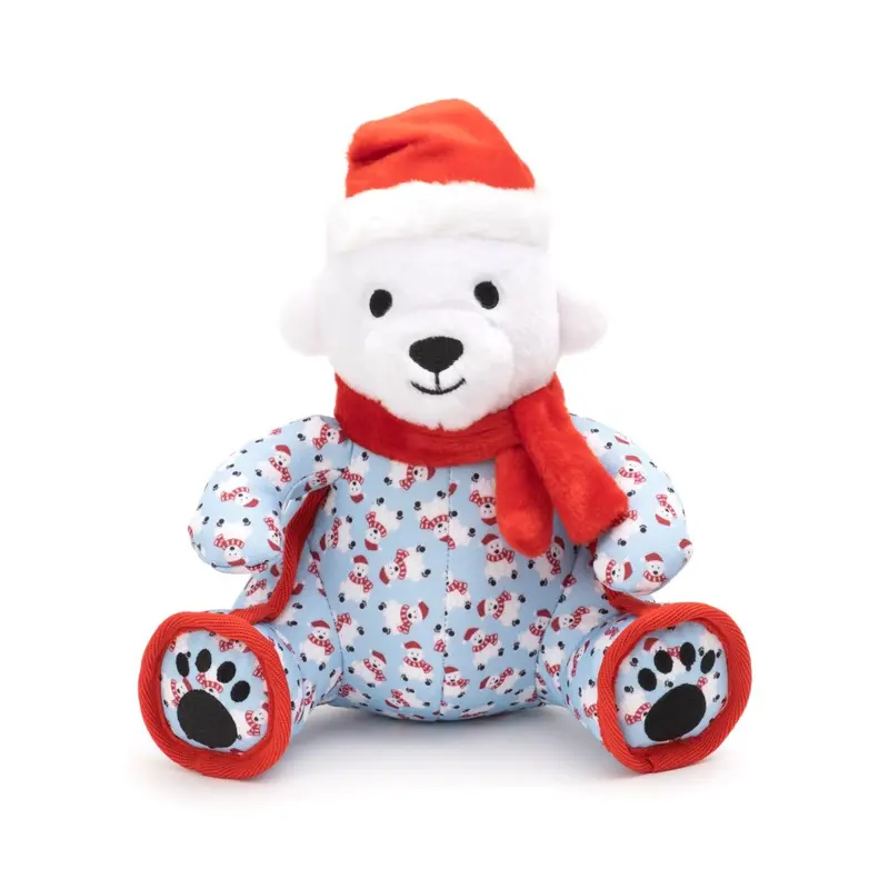 Worthy Dog Holiday Bonded Mesh Dog Toy - Polar Bear