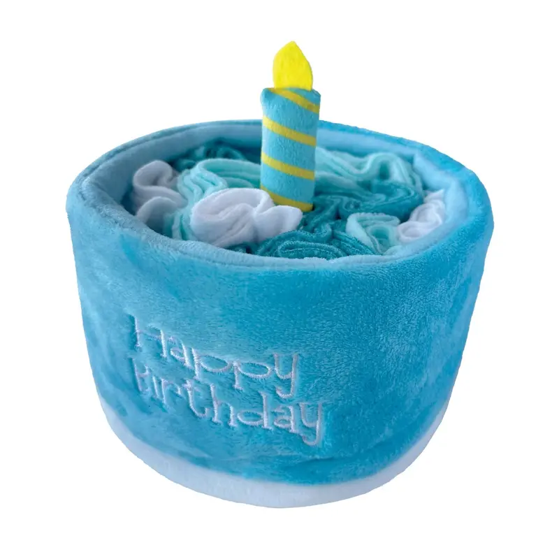foufou Dog Hide 'n Seek Birthday Cake Snuffle Dog Toy - Blue