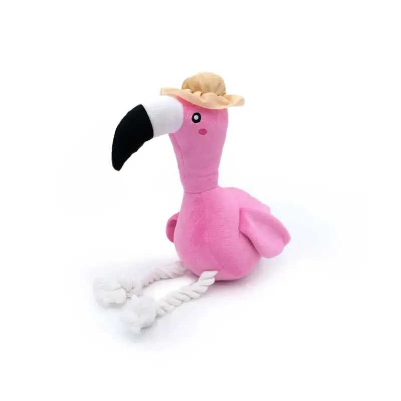 ZippyPaws Playful Pal Plush Dog Toy - Freya the Flamingo