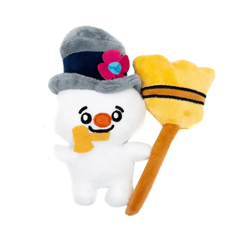 Buckle-Down Warner Bros. Frosty Plush Dog Toy - Frosty the Snowman with Broom