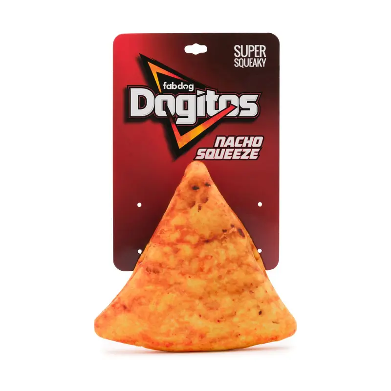 fabdog Foodies Plush Dog Toy - Dogito Chip - Nacho Squeeze