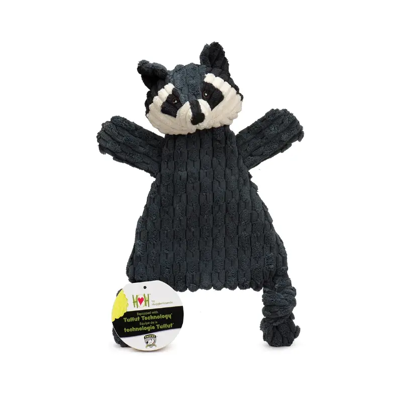 HuggleHounds HuggleFlatties Dog Toy - Reggie Raccoon
