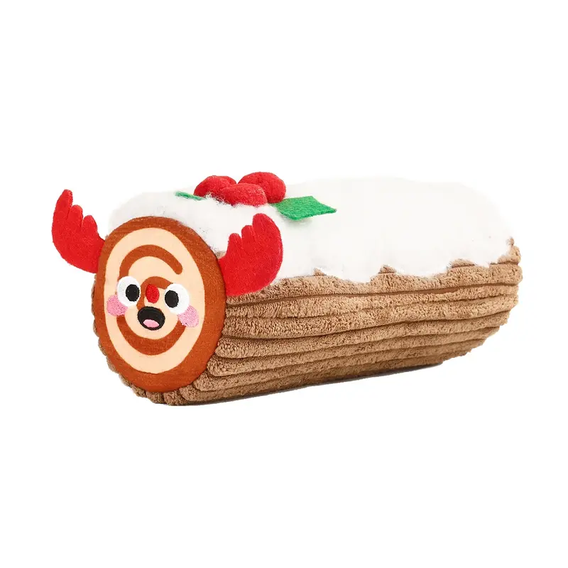 HugSmart Happy Woofmas Plush Dog Toy - Yule Log