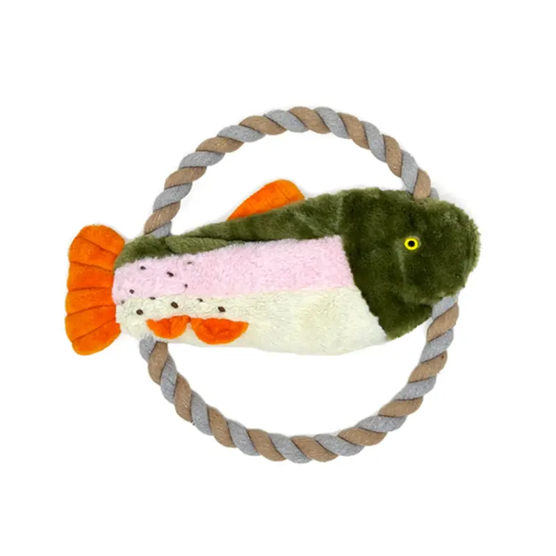 Eddie Bauer Plush Rope Flyers Dog Toy - Fish